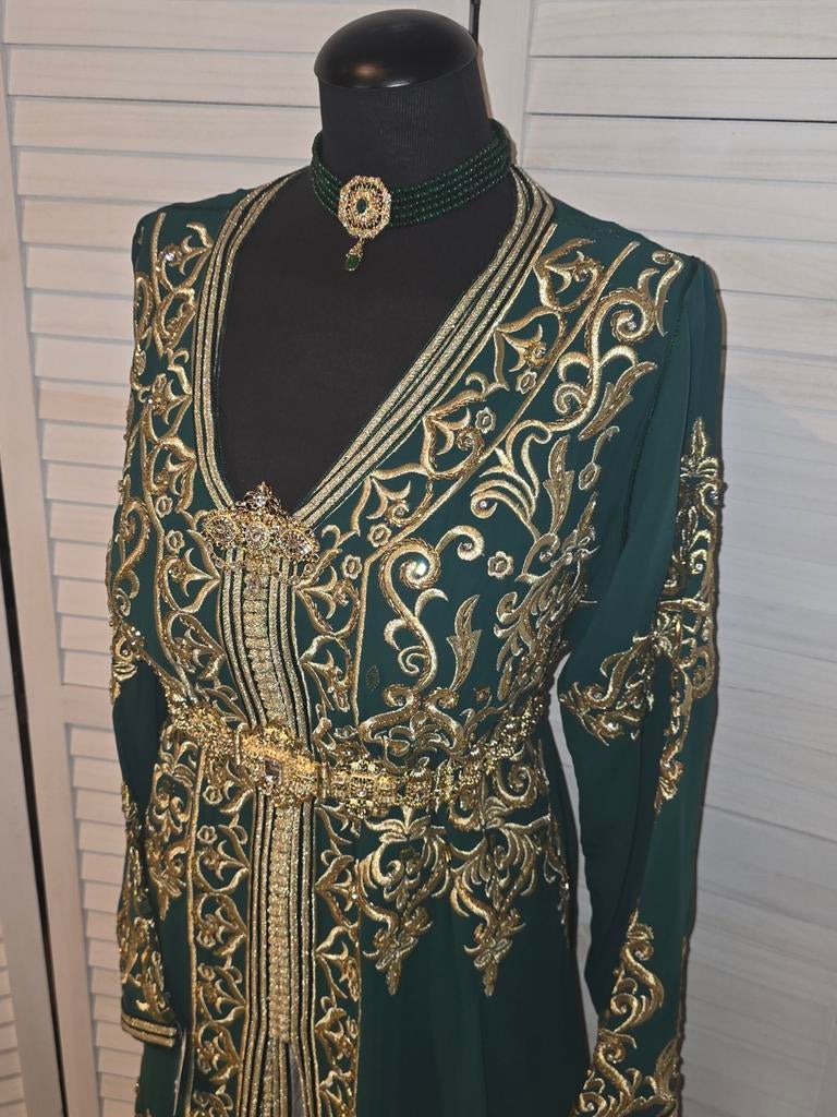 Takshita / Takchita groen met Tarz, Kleding | Dames, Gelegenheidskleding, Maat 38/40 (M), Galajurk, Nieuw, Ophalen of Verzenden