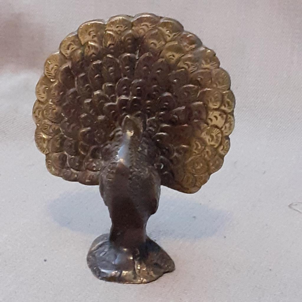 Bronzen beeld, Pauw, Ophalen of Verzenden