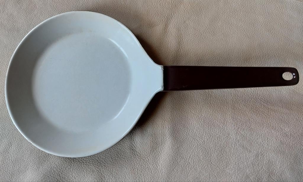 Copco Denmark 7 Geëmailleerde Koekenpan - Vintage Design, Ophalen, Gebruikt, Gietijzer, Koekenpan of Braadpan