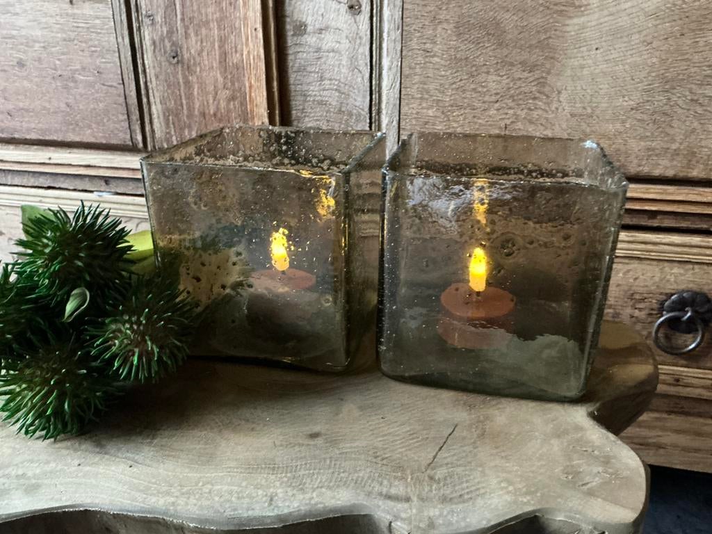 NIEUW bubbelglazen kubus windlichten, Huis en Inrichting, Ophalen of Verzenden, Nieuw