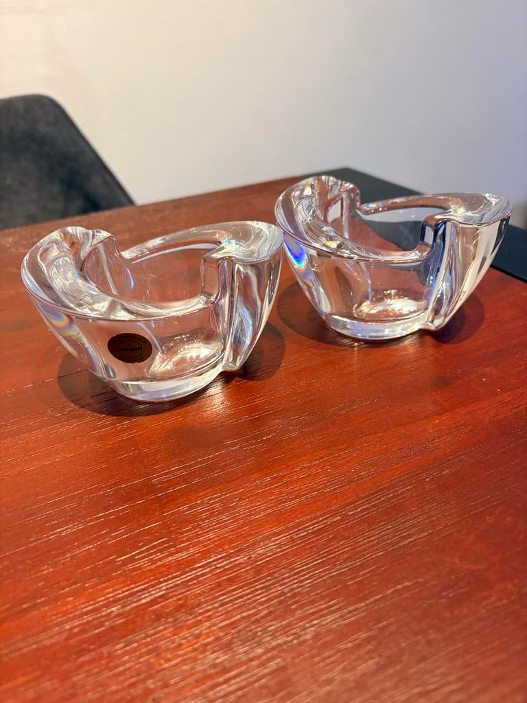 Amalfi waxinelichthouders 24% loodkristal, Antiek en Kunst, Ophalen of Verzenden