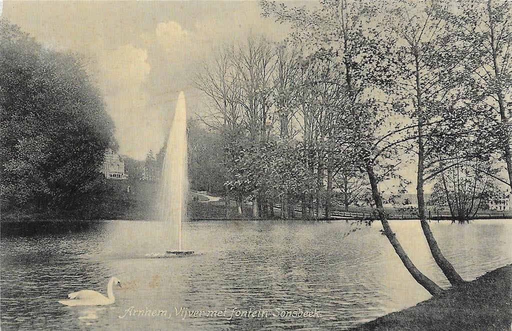 AK Arnhem - Vijver met fontein Sonsbeek, Ophalen of Verzenden, Voor 1920, Ongelopen, Gelderland