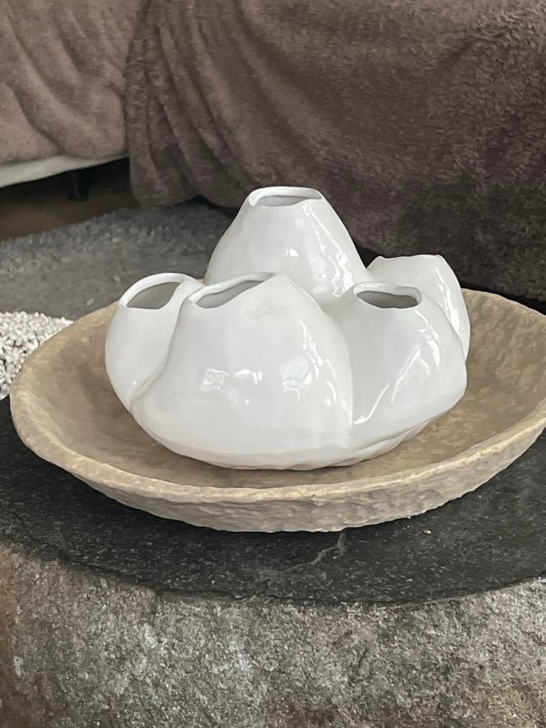 Prachtige witte vaas, Ophalen, Wit, Aardewerk of Porselein, Zo goed als nieuw