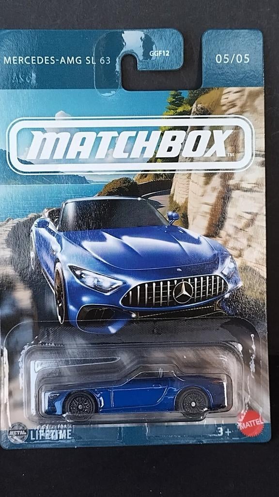 Mercedes Benz SL 63 Amg dark blue  1:64 3inch Matchbox Pol, Auto, Verzenden, ., Nieuw