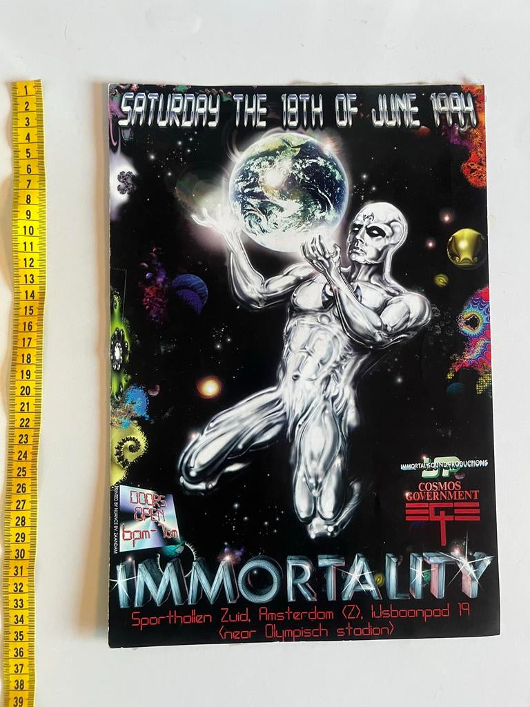 Party Flyer - Immortality, Amsterdam 1994, Verzamelen, Ophalen of Verzenden, Foto of Kaart