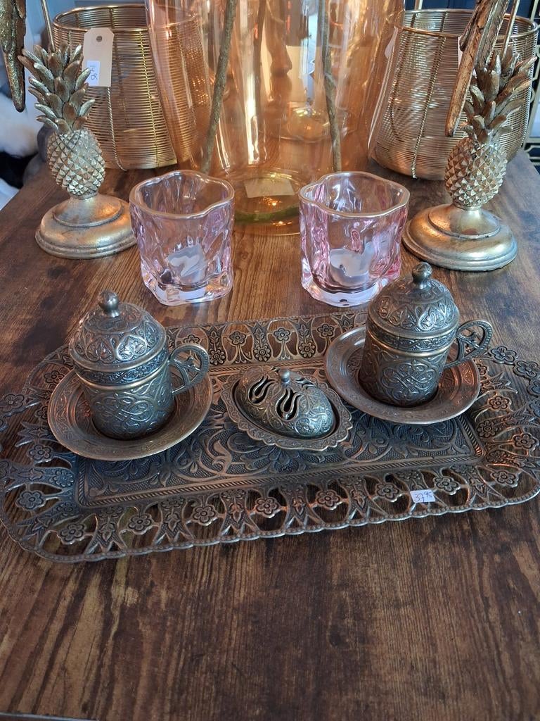 Turks koffiesetje metaal, Ophalen of Verzenden, Nieuw