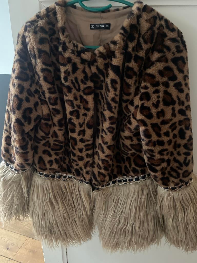 Bontjasje panterprint maat S, Ophalen, Bruin, Jasje, Maat 36 (S)