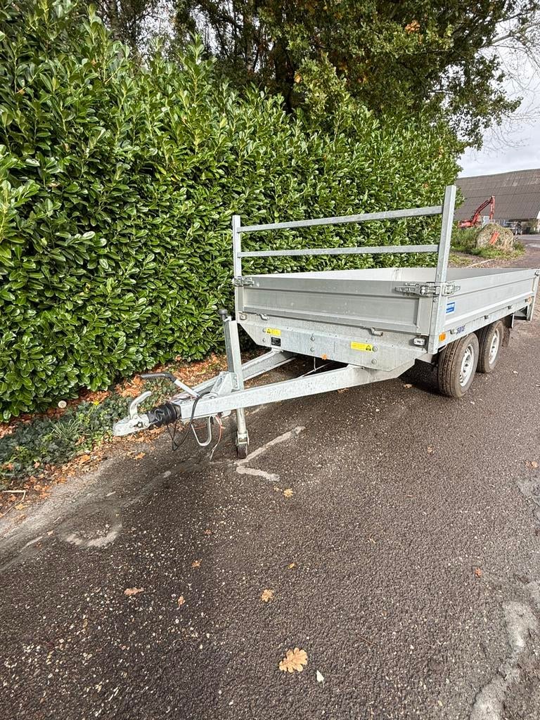 Saris dubbelas plateauwagen 2000 kg - 2600 ex. btw, Ophalen, Zo goed als nieuw