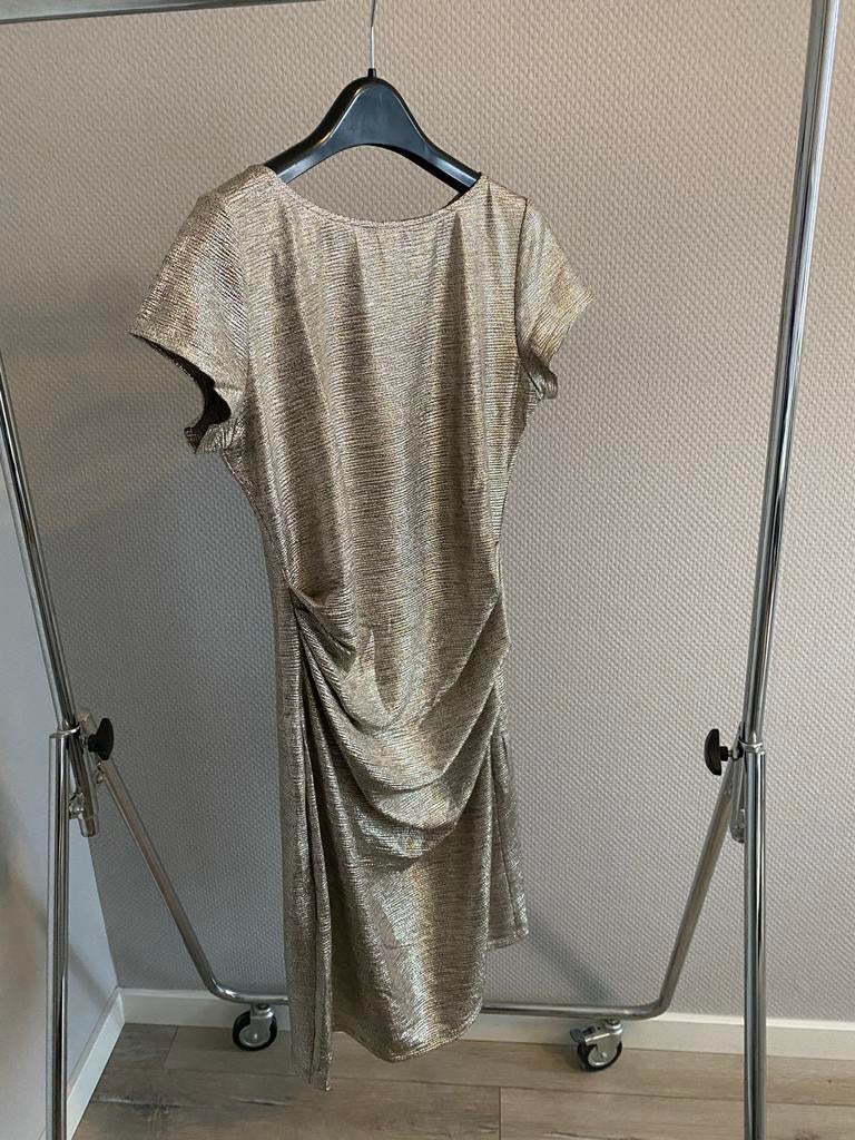 Swing Purdey jurk mt 40 - goud gemêleerd, Kleding | Dames, Jurken, Zo goed als nieuw, Maat 38/40 (M), Overige kleuren, Boven de knie