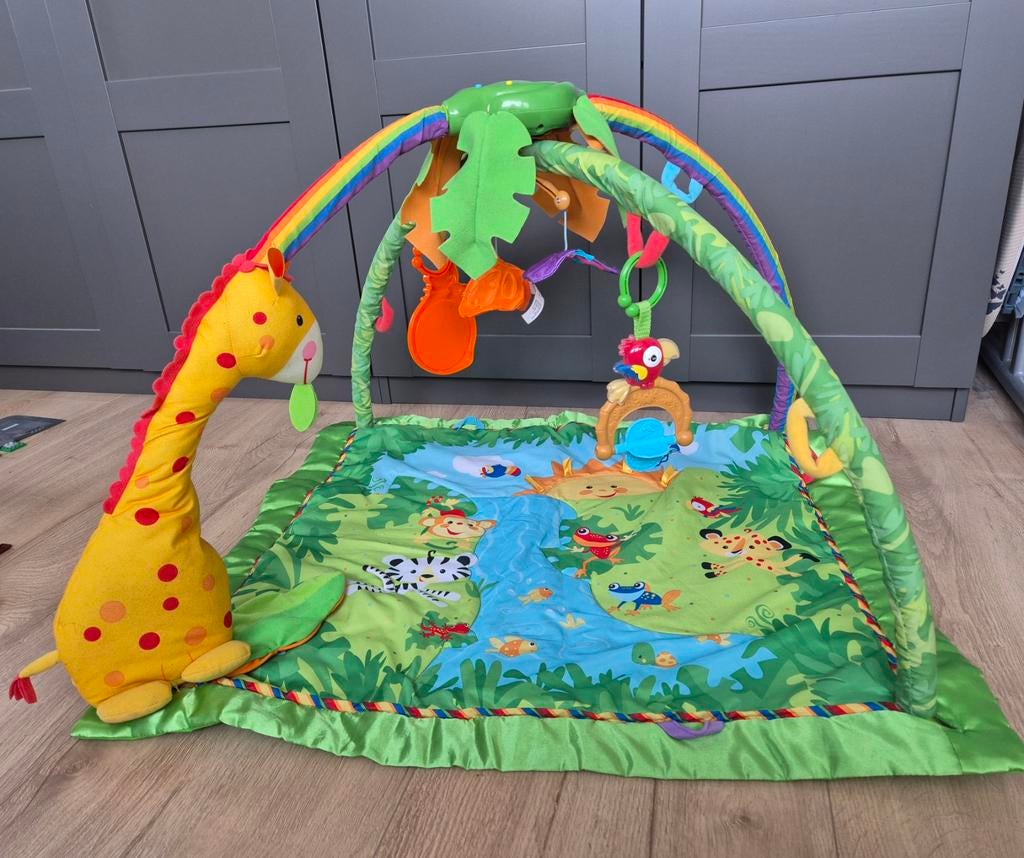 Fisher price jungle speelkleed met speel en muziekboog, Ophalen, Zo goed als nieuw