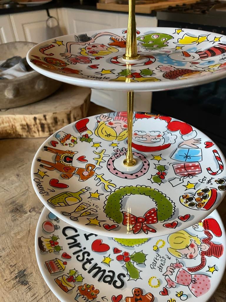 Blond Amsterdam, Kerst etagère, Ophalen of Verzenden, Zo goed als nieuw, Aardewerk, Blond Amsterdam