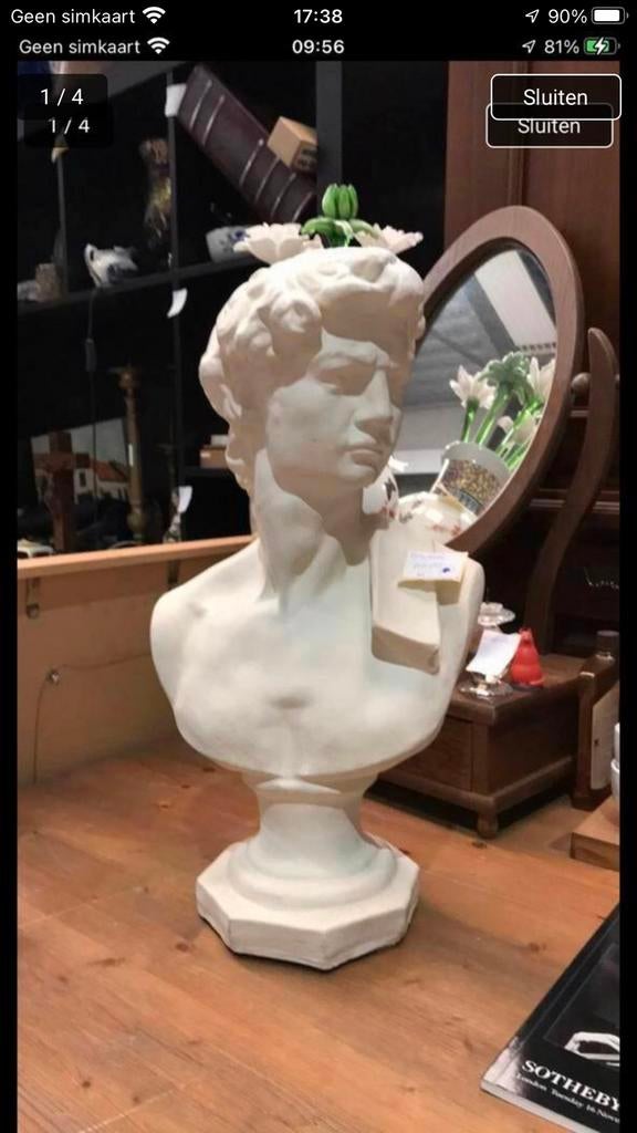 Mooi borstbeeld van Michael Angelo, Ophalen of Verzenden, Zo goed als nieuw