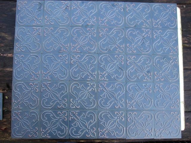 17 m2 retro petrol blauwe tegels in relief Villeroy Boch, Ophalen, Nieuw, Minder dan 20 cm, Minder dan 20 cm