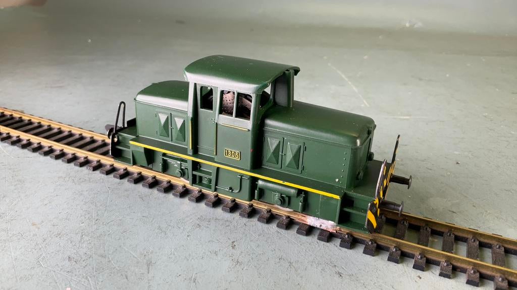 Fleischmann ho 1306 Dieselloc , groen ., Fleischmann, Ophalen of Verzenden, Zo goed als nieuw, Gelijkstroom