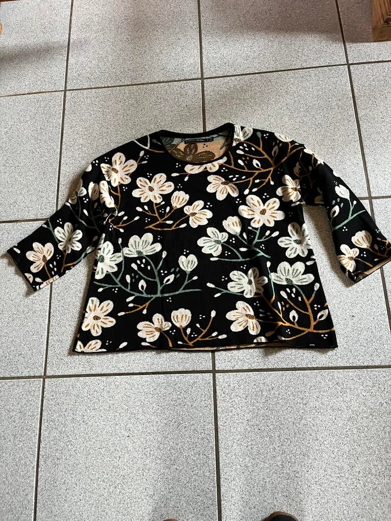 Gudrun Sjoden zwart met bloemen trui maat M., Kleding | Dames, Truien en Vesten, Verzenden, Nieuw, Zwart