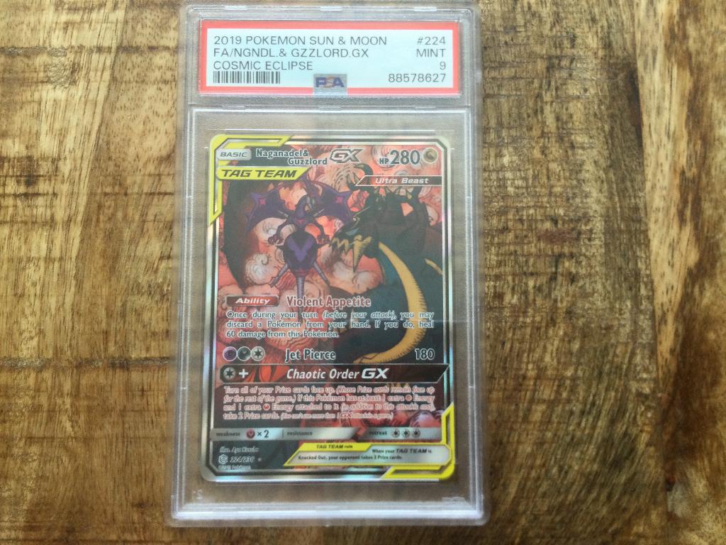 Naganadel & Guzzlord GX 224/236 - Pokemon Cosmic Eclipse PSA, Verzenden, Zo goed als nieuw, Losse kaart, Foil