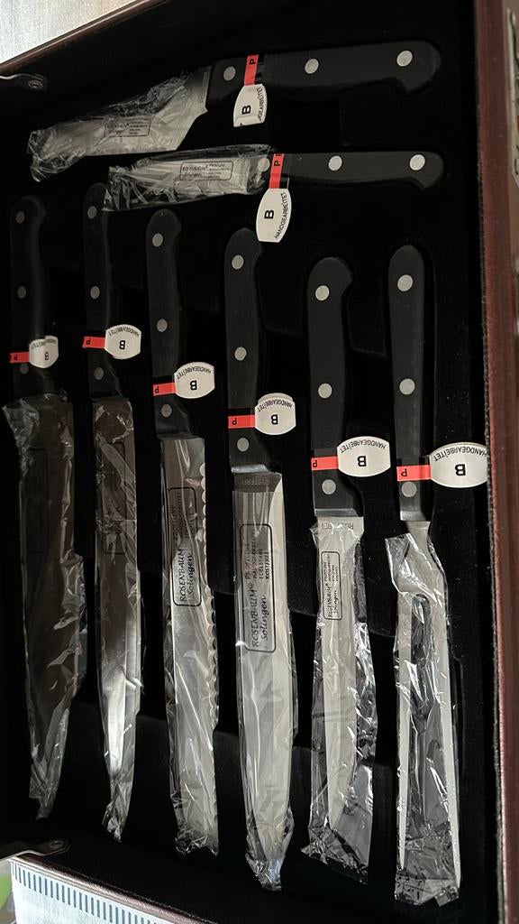 Rosenbaum Messenset Solingen in Koffer, Nieuw, Ophalen of Verzenden, Rvs of Chroom, Vaatwasserbestendig