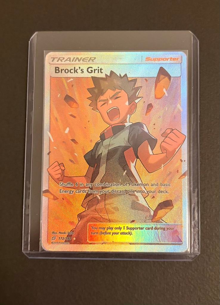 Brock's Grit 172/181 | Team Up full art trainer, Ophalen of Verzenden, Gebruikt, Losse kaart