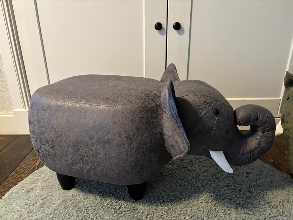 Leuk grijs olifanten krukje kinderkamer, Ophalen, Zo goed als nieuw, Overige typen