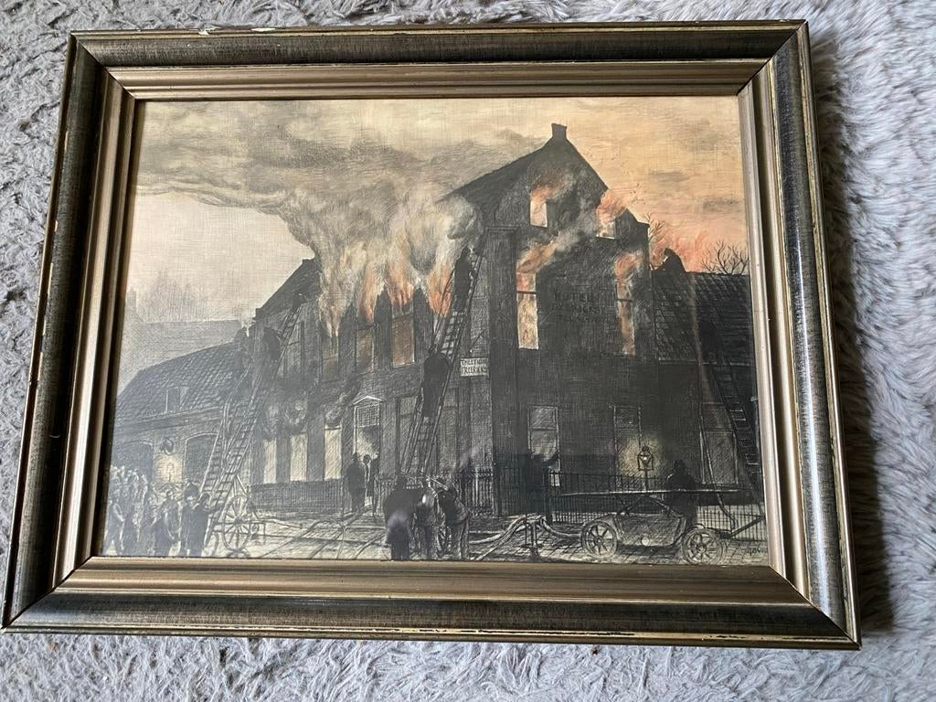 Prent van brand in theetuin Freericks, Den Haag 1876, Ophalen