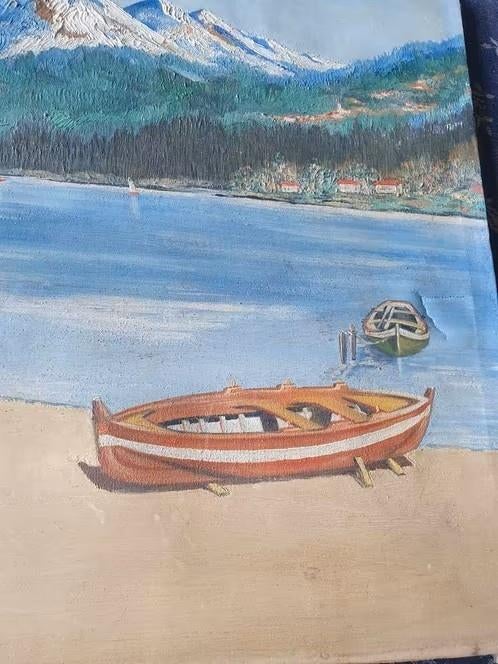 Schilderij Italië, Frankrijk of Zwitserland gesigneerd 1958, Ophalen