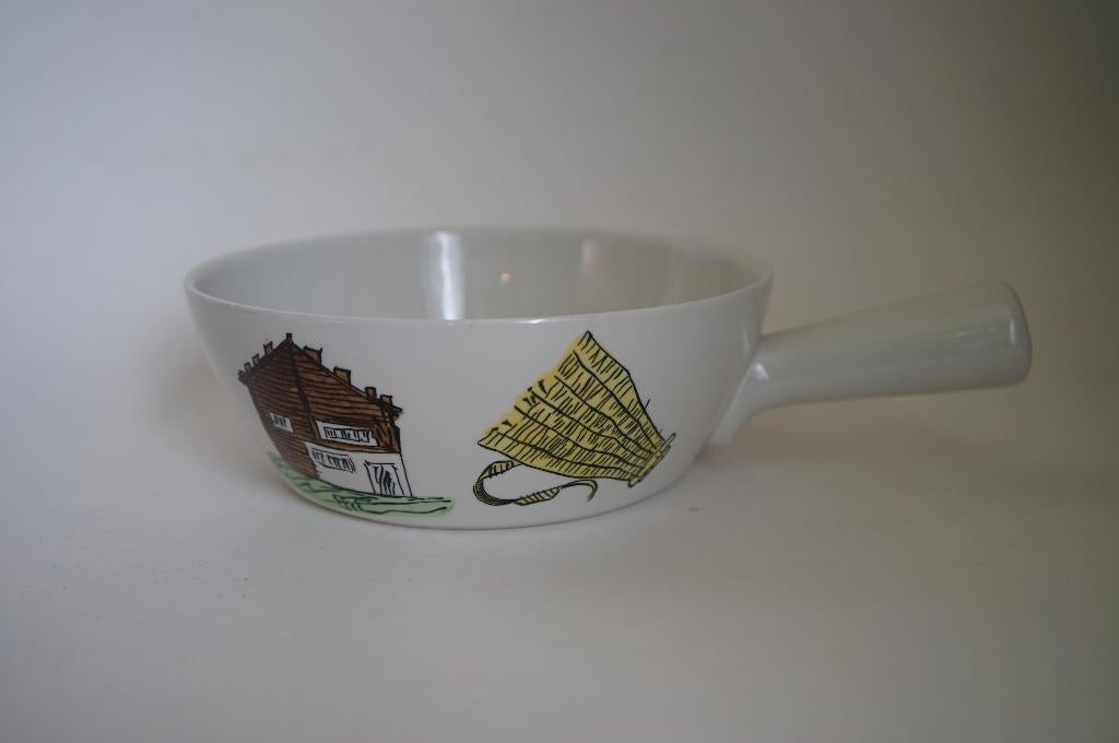 vintage Royal Sphinx handgedecoreerde fonduepan wallis., Gebruikt, Overige typen, Ophalen of Verzenden, Overige stijlen