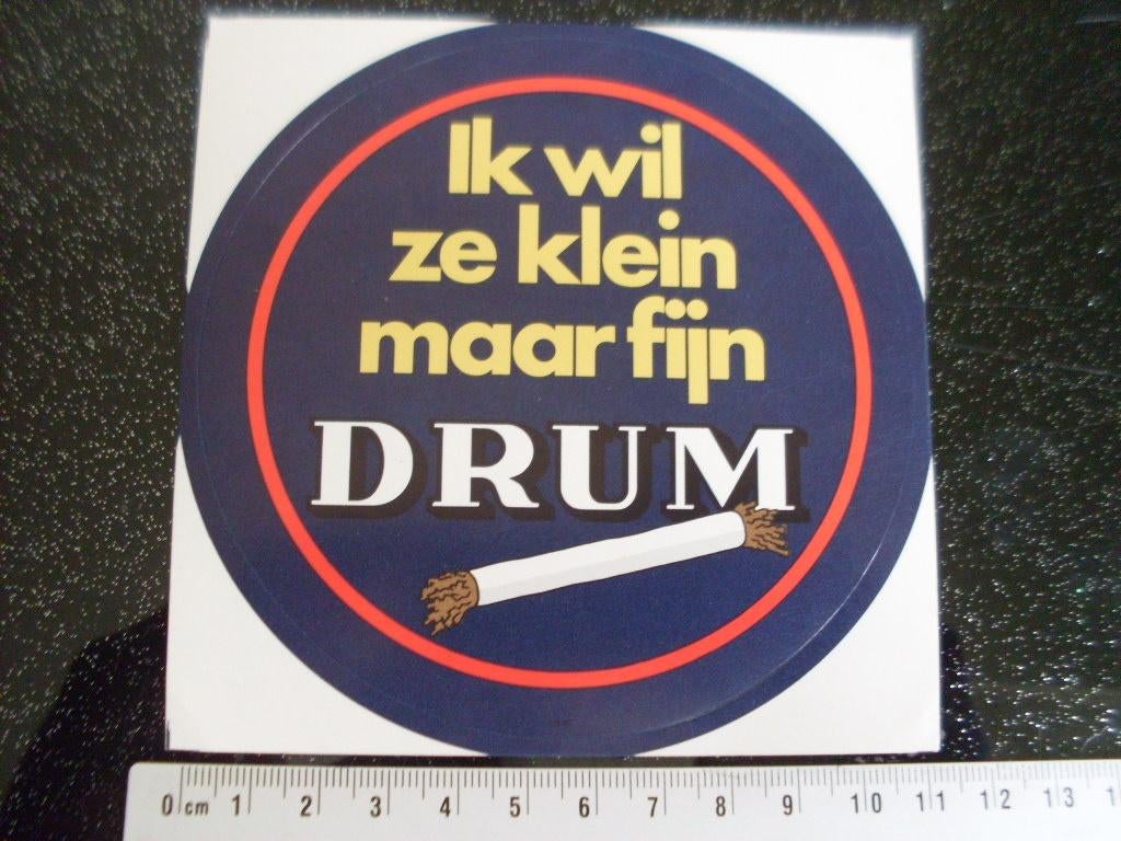 sticker ik wil ze klein maar fijn drum logo shag tabak, Verzamelen, Verzenden, Zo goed als nieuw, Merk