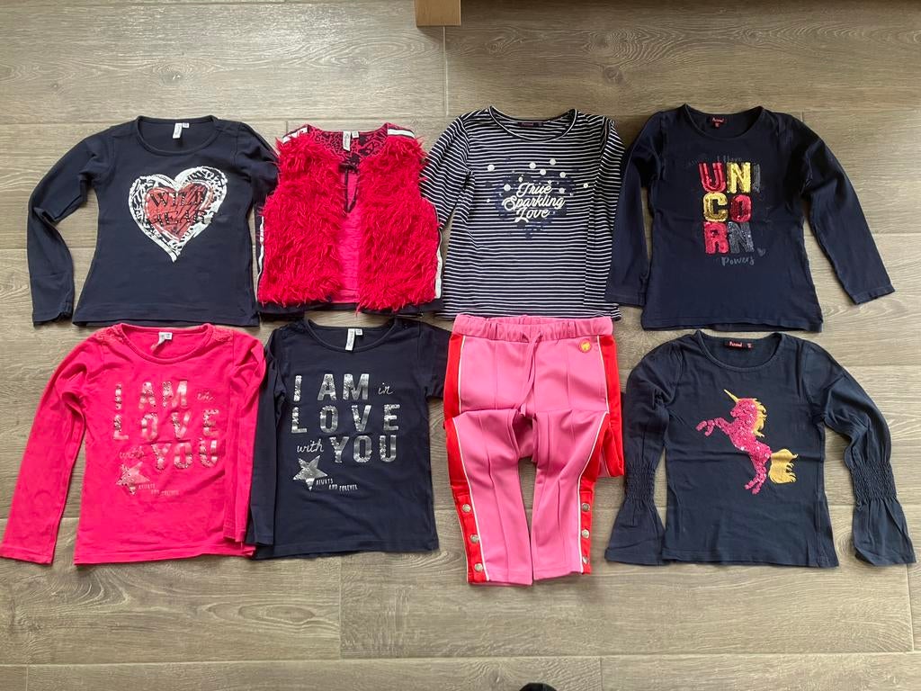 Longsleeves gilet 128 134, Kinderen en Baby's, Kinderkleding | Maat 128, Ophalen of Verzenden, Gebruikt, Meisje, Setje