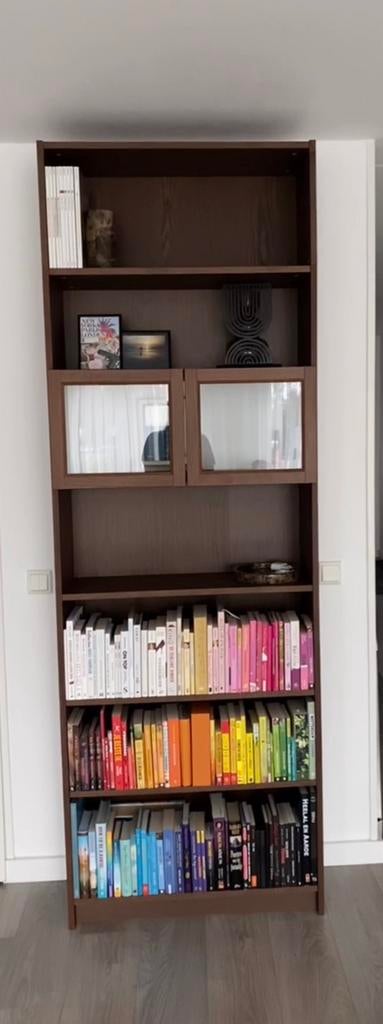 IKEA Billy boekenkast met verhogingsdeel bruin, Huis en Inrichting, Kasten | Boekenkasten, Ophalen, 200 cm of meer, 50 tot 100 cm