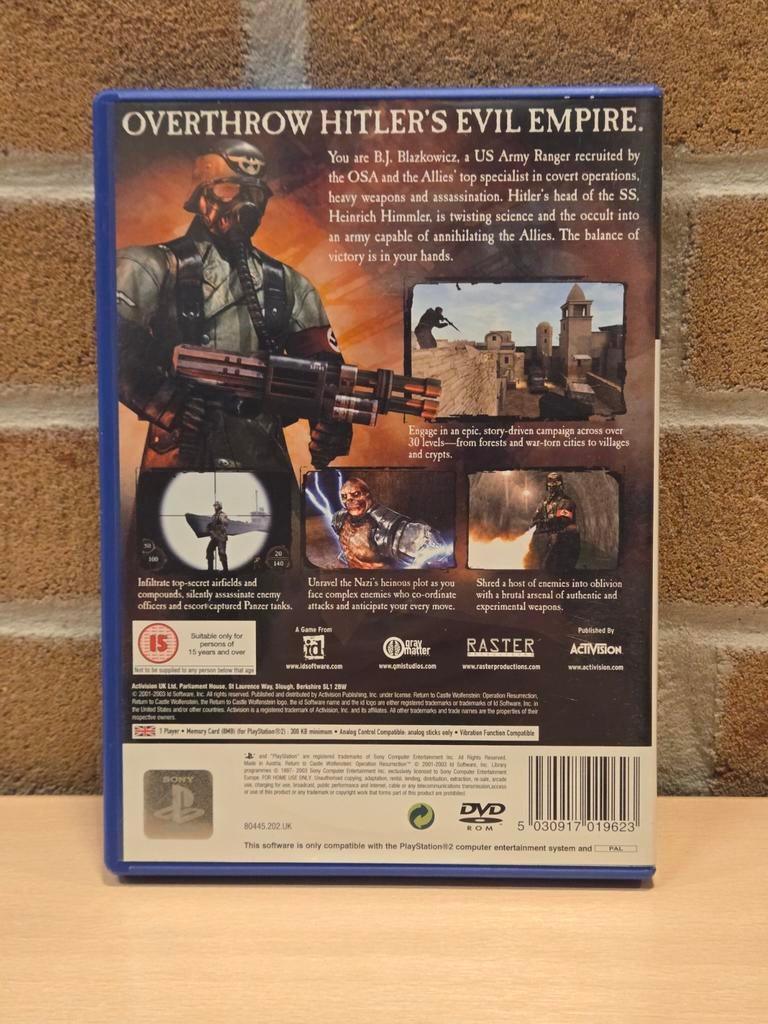 Return to Castle Wolfenstein - Sony PlayStation 2 PS2, Hilversum, Gebruikt, Vanaf 18 jaar, Shooter