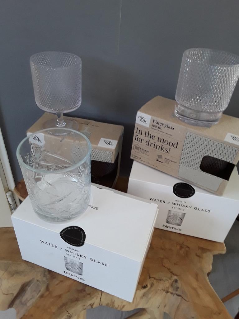 Amilio whisky glazen wijnglazen en waterglazenmoods, Verzamelen, Glas en Borrelglaasjes, Ophalen, Nieuw, Overige typen