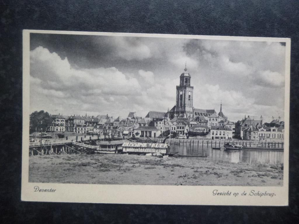 DEVENTER Schipbrug A Reclame Bussink koek H, Verzamelen, Ophalen of Verzenden, Voor 1920, Overijssel