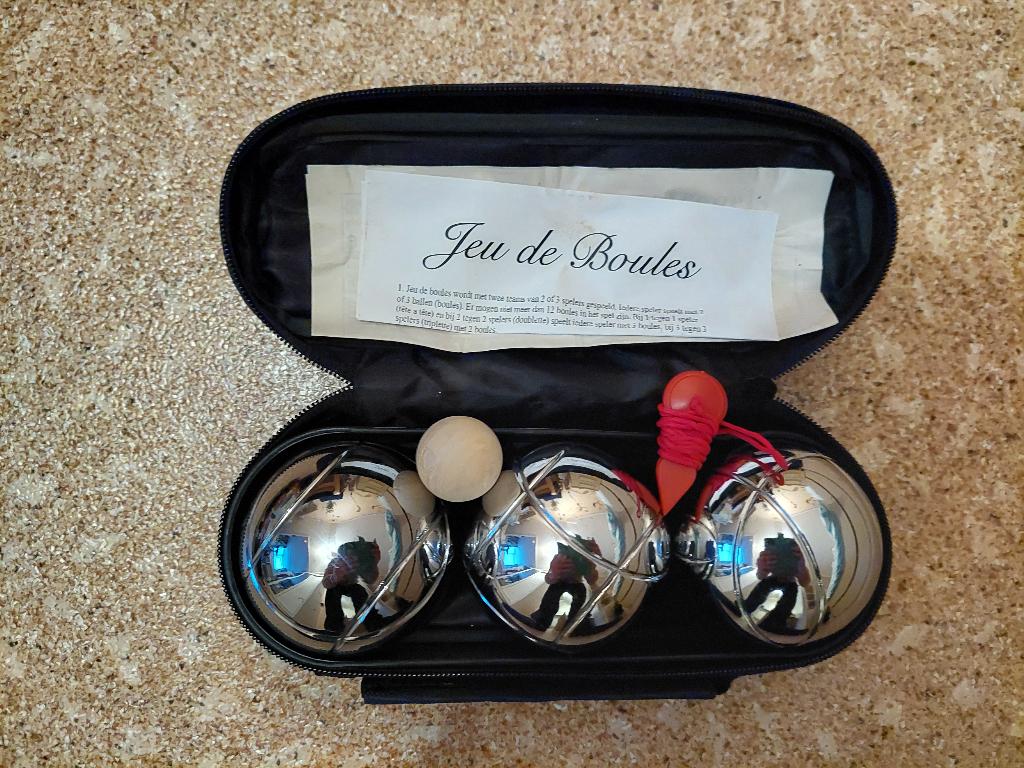 Jeu de boules set, 3 metalen ballen, Sport en Fitness, Overige Sport en Fitness, Ophalen, Nieuw