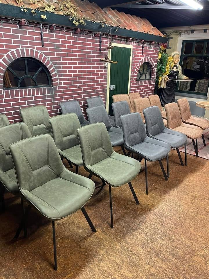 Eetkamerstoel Maya nieuw in doos !!!, Huis en Inrichting, Stoelen, Nieuw, Vijf, Zes of meer stoelen, Leer, Metaal, Stof, Overige materialen