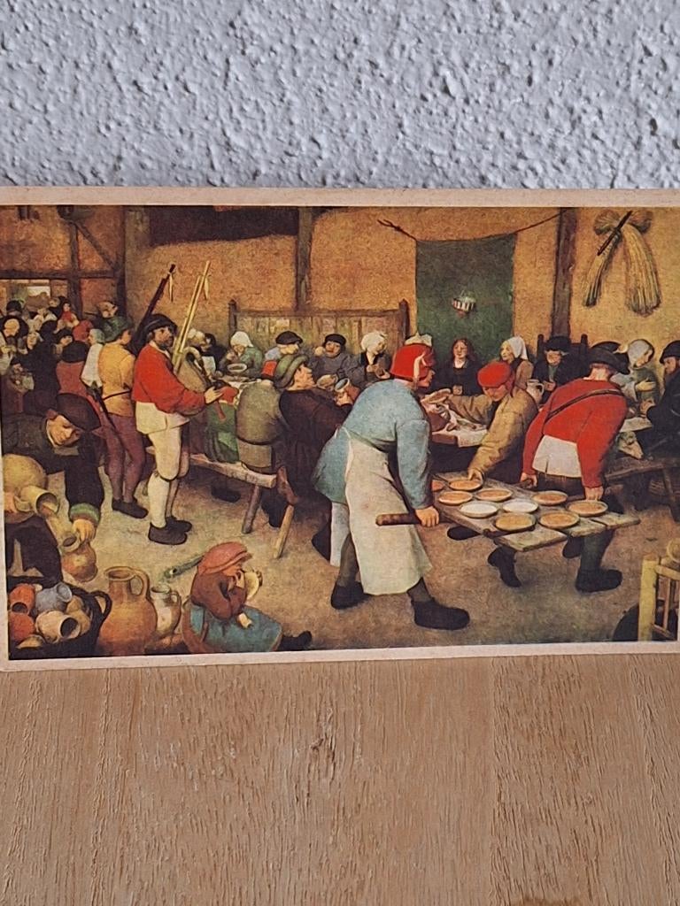 Oude ansichtkaart no.8 Pieter Breughel Boerenbruiloft, Ophalen of Verzenden, Voor 1920, Overige thema's