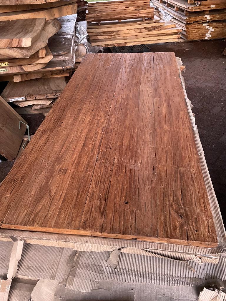 Teak deuren reclaimed wood loft geborsteld opruiming, Schuifdeur, 215 cm of meer, Binnendeur, Nieuw