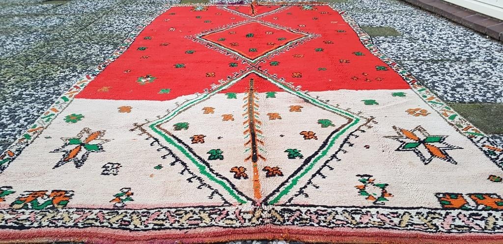 Handgeknoopt Berber kleed wol 229x111cm, 150 tot 200 cm, 200 cm of meer, Ophalen of Verzenden, Zo goed als nieuw