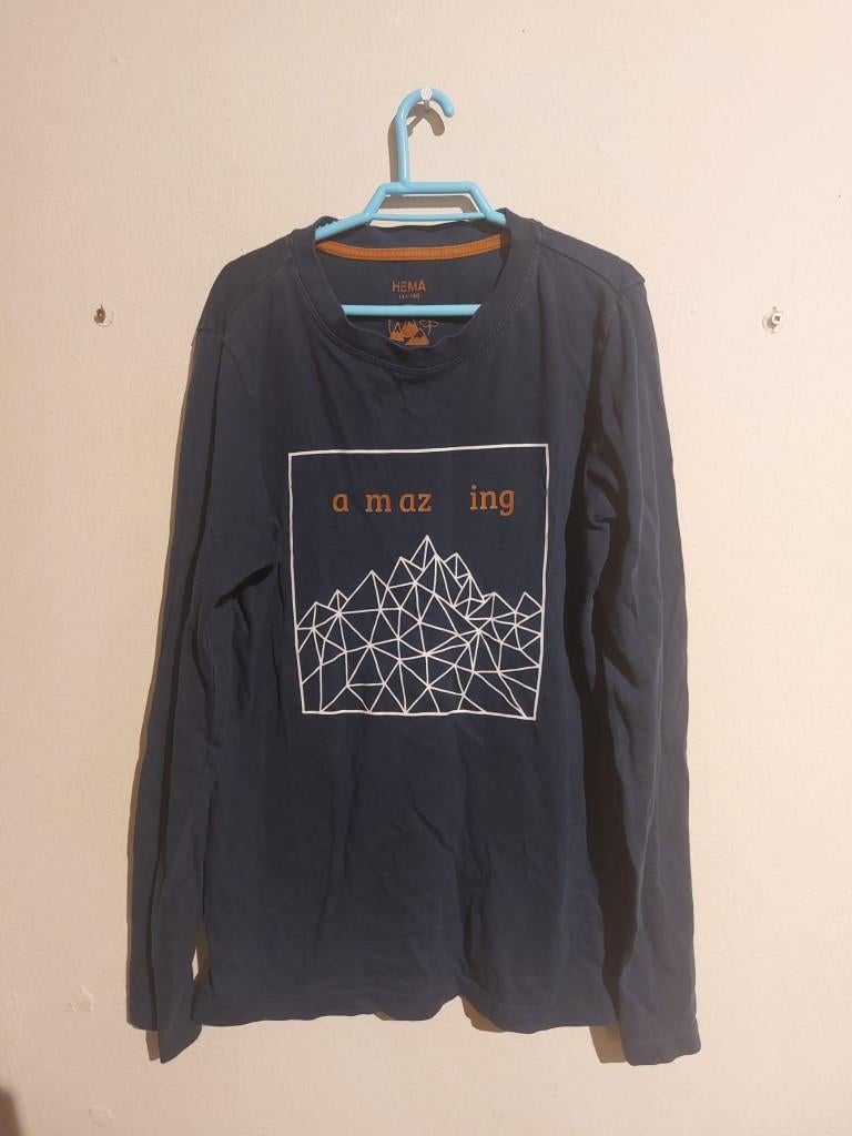 19	Longsleeve Hema - maat 134/140, Kinderen en Baby's, Kinderkleding | Maat 134, Ophalen of Verzenden, Zo goed als nieuw, Jongen