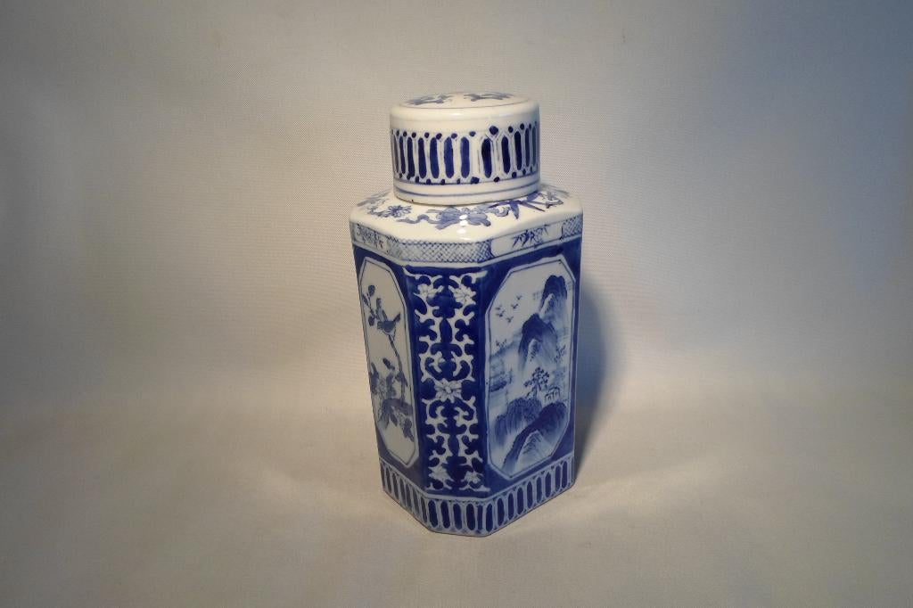 Chinese Theebus Blauw Wit Groot, Ophalen of Verzenden