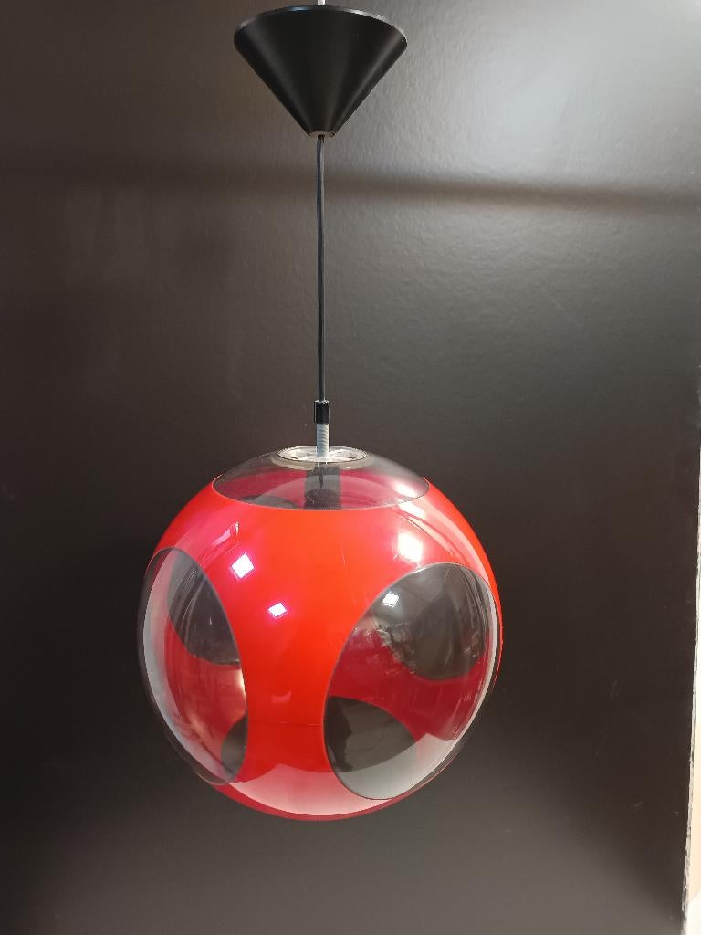 Vintage red space age lamp Bug Eye 1970s, Kunststof, Ophalen of Verzenden, Zo goed als nieuw, 75 cm of meer