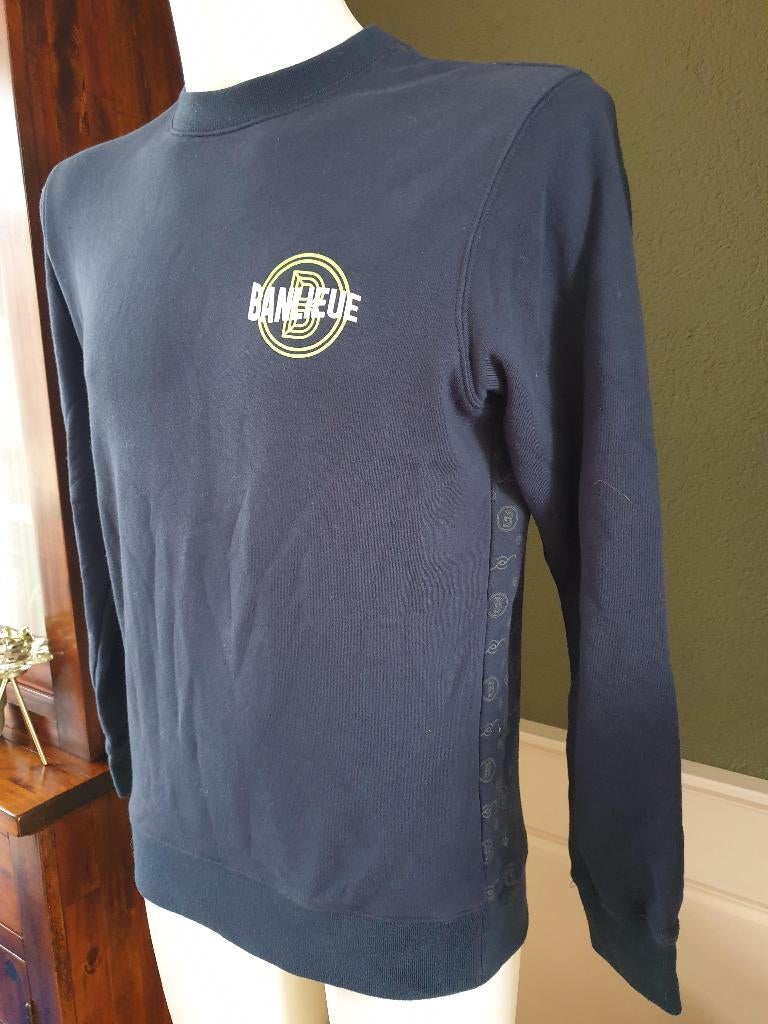 Banlieue zeer nette blauwe trui met print op rug mt S 46, Zo goed als nieuw, Maat 46 (S) of kleiner, Banlieue, Verzenden