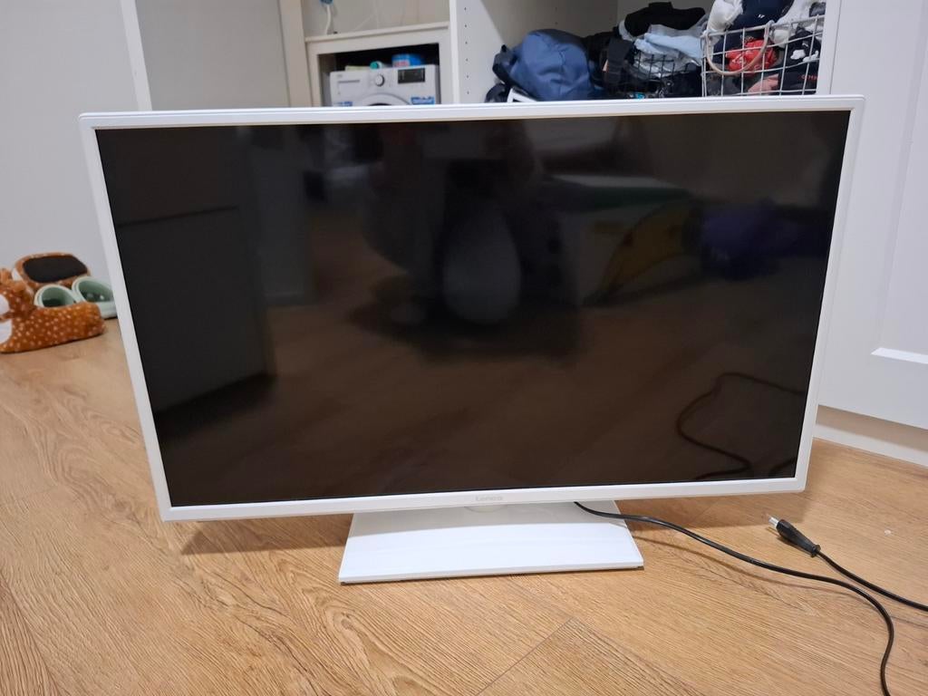 Witte Lenco tv met dvd speler, LED, 50 Hz, 80 tot 100 cm, Zo goed als nieuw
