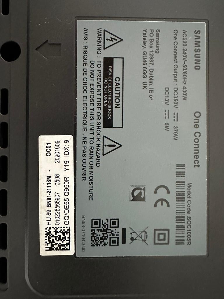 Samsung One Connect Box tbv QLED tv (model qe55q950rbl), Audio, Tv en Foto, Televisie-accessoires, Ophalen, Zo goed als nieuw