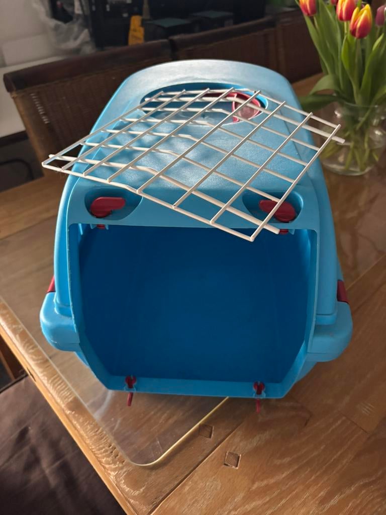 Blauwe katten if honden reis bak mand, Ophalen of Verzenden, Zo goed als nieuw