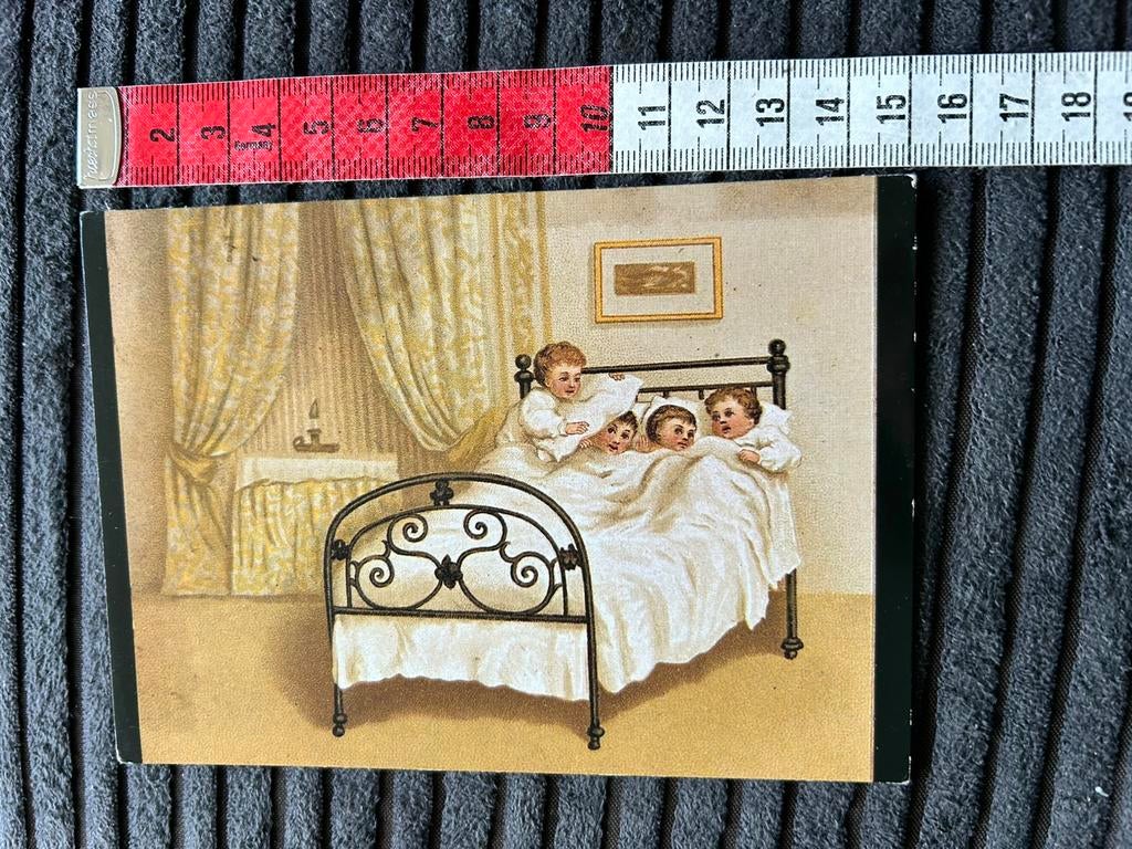 1648. Oudere kaart illustr Kinderen in bed, Verzamelen, Ansichtkaarten | Themakaarten, Ongelopen, Ophalen of Verzenden