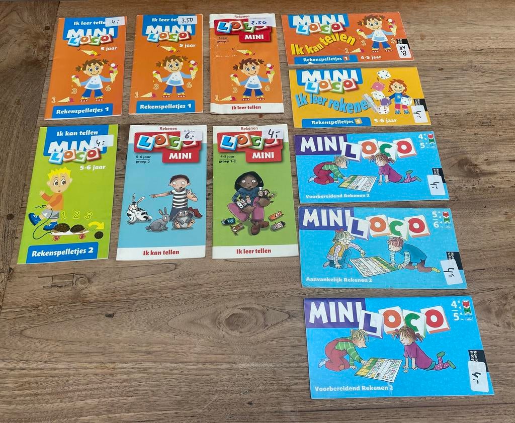 Mini loco boekjes rekenen/tellen groep 1/2, 4/5/6 jaar zgan, Ophalen of Verzenden, Zo goed als nieuw, Rekenen