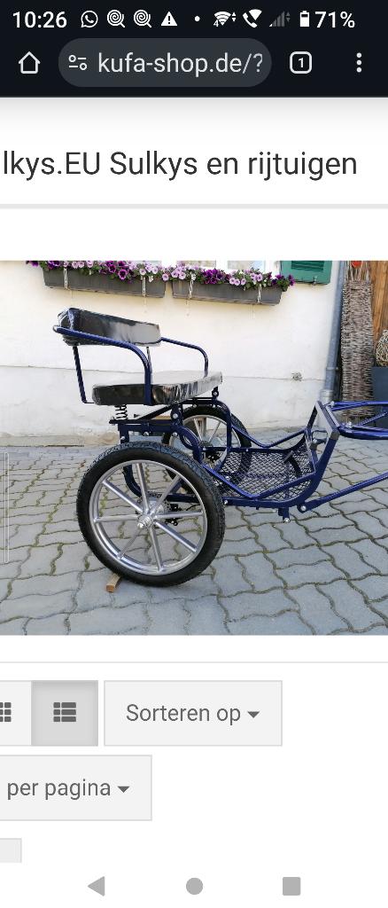 Sulky.    Oxer, Zo goed als nieuw, Sulky, Paard of Pony