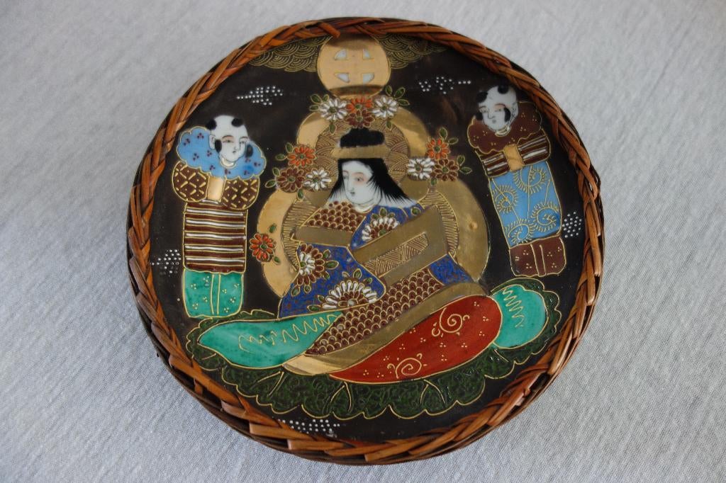 Japans porseleinen wandbord Satsuma, Antiek en Kunst, Ophalen of Verzenden