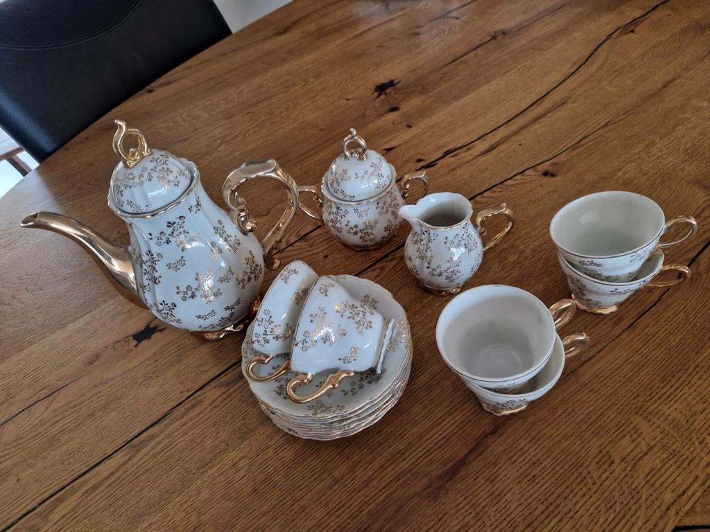 Prachtige mini vintage serviesjes van (Limoge) porselein, Ophalen of Verzenden