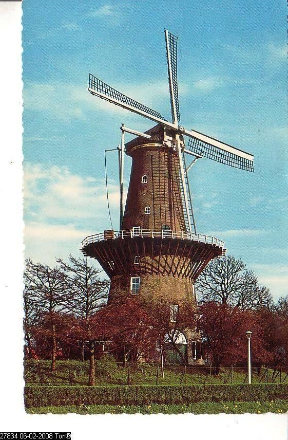 Ansichtkaart	Molen	Leiden	De Valk, Verzenden, 1960 tot 1980, Gelopen, Gebouw